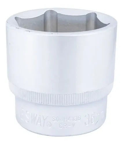 JONS04H4114 Dado milimétrico corto 6 puntas, semi matte mando 1/2" x 14"