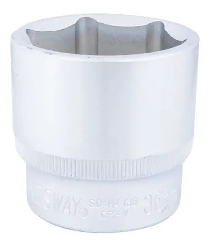 JONS04H4116 Dado milimétrico corto 6 puntas, semi matte mando 1/2" x 16"