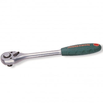 Matraca cabeza pera "Stubby" mando 1/2"x170 mm. (6") de largo, 72 dientes anti-slip satinada.