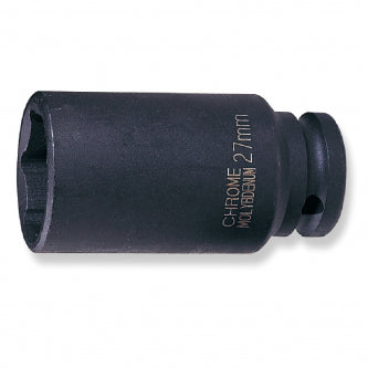 Dado de impacto milimétrico largo 6 puntas, mando 1/2" X 13