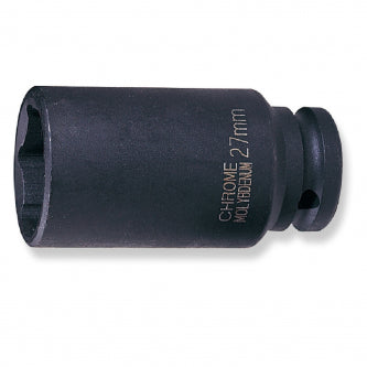Dado de impacto milimétrico largo 6 puntas, mando 1/2" x 17