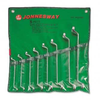 Jgo. de llaves estrías milimétricas, a 75° cromo plateado estuche de vinil con 8 pzs.