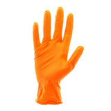 53551 GUANTES NARANJAS DESECHABLES DE NITRILO T:M 7,0MIL (100 UDS.) TEXTURA DIAMANTE
