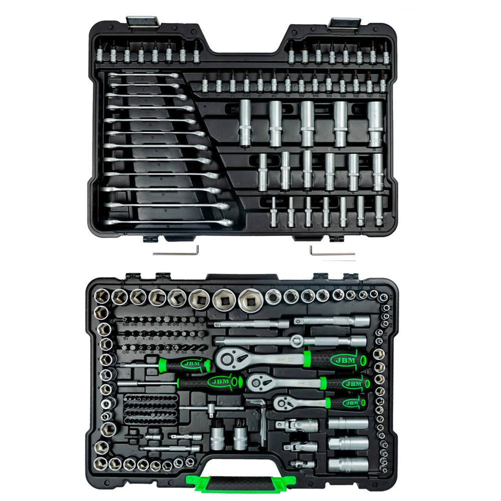 54034 MALETÍN DE HERRAMIENTAS DE 216 PIEZAS CON VASOS HEXAGONALES DE 1/4", 3/8" Y 1/2" CINCADO