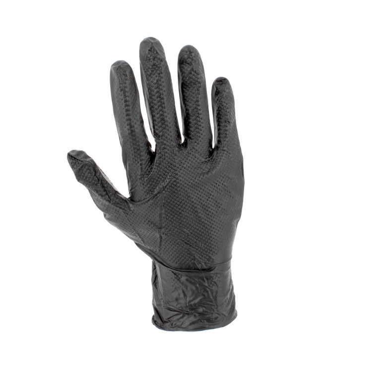 54177 GUANTES NEGROS DESECHABLES DE NITRILO T:M 7,0MIL (100 UDS.) TEXTURA DIAMANTE