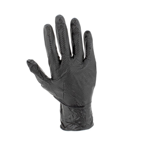 54177 GUANTES NEGROS DESECHABLES DE NITRILO T:M 7,0MIL (100 UDS.) TEXTURA DIAMANTE