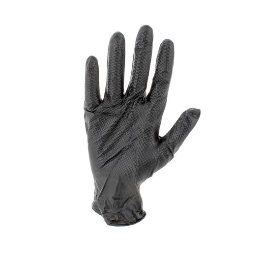 54177 GUANTES NEGROS DESECHABLES DE NITRILO T:M 7,0MIL (100 UDS.) TEXTURA DIAMANTE