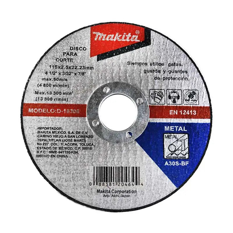 D-18306 DISCO ABRASIVO CORTE P/METAL 115X2.5X22.