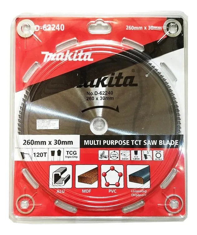 D-62240 Disco Sierra Multimaterial 260 mm diámetro 120 dientes