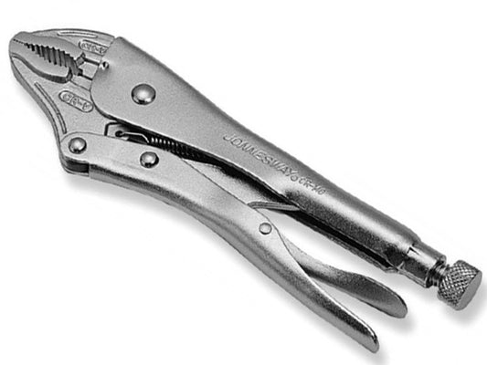 JONP32M07A Pinza de presión, quijada curva niquelada, de 7"